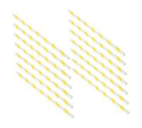 Homoyoyo 50 pièces Bâtons Papier Rayés Jaunes et Blancs pour Barbe à Papa Compatibles Machines Automatiques Accessoires Colorés pour Fêtes Garçon Fille Mariages et Événements Commerciaux