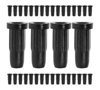 Homoyoyo 50 Pièces Manchon en Caoutchouc de Roue Universel Capuchons de Protection de Roue de Chaise Couvre-Prises de Roue de Chaise Inserts de Roue Noirs Plastique Black