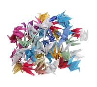Homoyoyo 50 Pièces Origami Paper Cranes Glitter Premade Hanging Decorations DIY Wedding Party Photo Props Centerpieces For Bridal Shower Anniversary Proposal