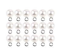 Homoyoyo 50 Pièces Pendentif en Perle Synthétique Blanc 1x1cm Œillet Demi-trou, Accessoire Bijoux DIY pour Création Boucles D'oreilles et Colliers, Matériel de Fabrication Artisanale