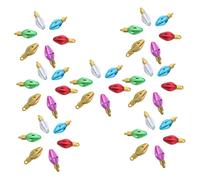 Homoyoyo 50 Pièces Pendentifs de Noël et Décoration Festive en Plastique pour Fabrication de Bijoux Accessoires pour Créations de Bracelets et Ornements de Fête Couleur Aléatoire