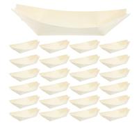 Homoyoyo 50 Plateaux Alimentaires Jetables en Bois Naturel 15 CM Bateaux de Service pour Sushis et Amuse-Gueules Plateaux à Collation Rustiques pour Traiteur et Événements