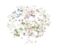 Homoyoyo 5paquet Kit de Décorations pour Ongles Forme de Fleurs avec Strass Variété de Couleurs Bleu Rose Or DIY Nail Art Floral