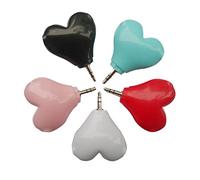 Homoyoyo 5pièces Adaptateur Splitter Casque Forme De Coeur Connecteur Stable Et Flexible pour Écouteurs Et Haut-parleurs Portable pour Partage Audio Voyage De Couleurs Blanc Rose Rouge Bleu