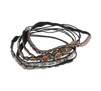 Homoyoyo 5pièces Bandeaux Élastiques à Strass Pour Femmes Lot De Accessoires Pour Cheveux Bandeaux Avec Perles De Synthèse Bijoux De Tête Pour Fêtes Et Occasions