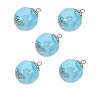 Homoyoyo 5Pièces DIY Sea Shell Glass Ball Pendants For Jewelry Making Decorative Craft Ornaments For Bracelets And Earrings