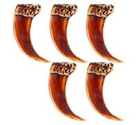 Homoyoyo 5pièces Pince à Dents Résine Fausses Canines Pour Cosplay Pendentif Style Loup Ethnique Collier Ajustable Pour Costume De Vampire