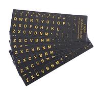 Homoyoyo 6 Feuilles Autocollants de Clavier Anglais de Stickers pour Ordinateur et Portable avec Lettres Jaune Décalques Durables pour Personnaliser et Votre Clavier