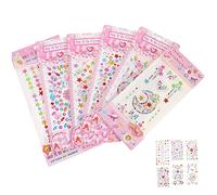 Homoyoyo 6 feuilles Stickers Autocollants Temporaires pour Visage et Corps Colorés pour Festival Bijoux Décoratifs pour Maquillage