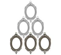 Homoyoyo 6 pièces Alloy Bezel Pendant Trays DIY Jewelry Making Blank Bezel Bases For Custom Crafts And Resin Charms