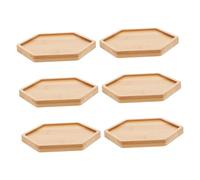 Homoyoyo 6 Pièces Bamboo Hexagonal Plant Saucer Set Handmade Flowerpot Drip Tray for Indoor Succulent Bonsai Planter Coasters Stylish Bamboo Serving Mats