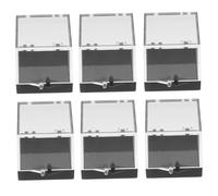 Homoyoyo 6 pièces Boîte de Rangement Minérale Transparente Petite Vitrine Minéraux Carrée avec Fond Noir Boîte Specimen pour Collection et Affichage