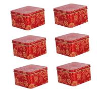 Homoyoyo 6 Pièces Boîte Présent Chinoise Rouge en Fer-blanc, Grosse,
