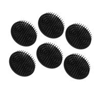 Homoyoyo 6 pièces Brosse Shampooing Massage Ronde Noire Exfoliatrice Démêlante et Circulation Sanguine Adaptée Cheveux Secs ou Mouillés Bouclés et Lisses