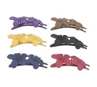 Homoyoyo 6 pièces Clips à Cheveux Grands Forme de Griffe Accessoires Décoratifs Parfait pour Cheveux Épais Noir Rose Jaune Moutarde Bleu Marine