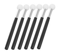 Homoyoyo 6 Pièces Éponge Maquillage Tête Champignon avec Manche Bois Applicateur et Fond de Teint Sec et Humide Brosse Correcteur Petite pour Visage Femme