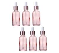 Homoyoyo 6 pièces Flacons Verre Essence Rose avec Pipette Compte-gouttes Bouteilles Huile Essentielle Rechargeables pour Voyage et Stockage Précis
