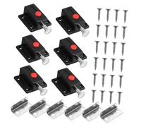 Homoyoyo 6 pièces Loquets à Bouton Poussoir pour Armoires Loquet à Ressort Abs Alliage de Zinc Fermeture Sécurisée pour Portes de Meubles Robustes et Faciles à Utiliser Accèssoires de