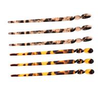 Homoyoyo 6 pièces Lot de Baguettes à Cheveux Vintage Acétate Style Chinois pour Femmes Accessoires Rétro pour Chignons Imprimé Léopard et Caramel Épingles Cheveux Élégantes et