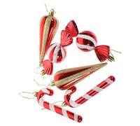 Homoyoyo 6 Pièces Lot de Décorations Sapin Noël Cannes Sucre Plastique Ornements Suspendus Festifs pour Arbre Table et Cheminée Ambiance Joyeuse de Noël