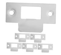 Homoyoyo 6 pièces Lot de Plaques Gâche Réglables Acier pour Serrure à Pêne Dormant Renfort Sécurité Porte Installation Rapide Compatible Portes Coulissantes Finition Nickel Satinée
