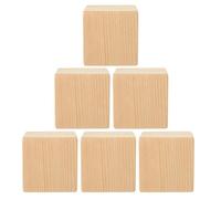 Homoyoyo 6 Pièces Lot de Rehausseurs de Meubles Bois Naturel Cubes Solides Antidérapants pour Lit Canapé Chaise Blocs Robustes pour Surélever Bureau et Protéger Sol