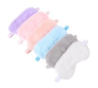 Homoyoyo 6 pièces Masques de Sommeil Peluche Douce Cache Yeux Occultants Fausse Fourrure de Lapin Nuit et Confortable pour Sommeil Réparateur