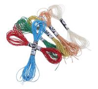 Homoyoyo 6 Pièces Metallic Embroidery Thread Set For Cross Stitch And Hand Sewing Polyester Floss For Needlework Bracelet Making Yarn Glitter Craft Threads