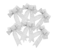 Homoyoyo 6 Pièces Noeuds Décoratifs Argentés Lot pour Décoration de Noël Mariage et Arcs à Paillettes avec Bord Doré Accessoires DIY pour Sapin et Intérieur