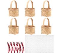 Homoyoyo 6 Pièces Panier à Bonbons Portable Bois Tissé Lot de Paniers Miniatures pour Mariage Fêtes et Rangement Décoratif