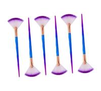 Homoyoyo 6 pièces Pinceaux éventail pour masque facial applicateurs réutilisables fibres délicates pour soins peau brosses précises pour argile et lotion