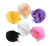 Homoyoyo 6 Pièces Set de Perruques Bob Courtes Colorées Synthétiques Accessoires de Coiffure pour Fête Cosplay Halloween et Noël Entretien Facile et Look Naturel