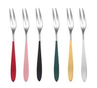 Homoyoyo 6 pièces Set de petites fourchettes à fruits en acier résistant à la corrosion fourchettes apéritif pour desserts salades et fruits usage maison et fêtes
