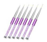 Homoyoyo 6 pièces Set de Pinceaux Nail Art avec Couronne Pinceaux Ligne Fins pour Décoration Ongles Pull Line Nail Art Supplies Dessin pour Salon et Usage Domestique