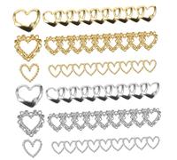 Homoyoyo 60 pièces Lot de Breloques Nail Art Cœur Métal Creux pour Manucure Femme DIY Décoration Ongles Faux Nails