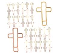 Homoyoyo 60 pièces Lot de Trombones Forme Croix Doré et Marque Pages pour Bible Journaux et Notes Détude Pinces Décoratives pour Organisation