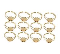 Homoyoyo 6Pcs 20Mm Bracelet En Cuivre Doré Réglable Avec Base Plaque Ronde Pour Création De Bijoux Bricolage - Accessoires De Bijoux DIY