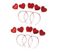 Homoyoyo 6pièces Bandeau Cœur Rouge Joli Accessoire Tête pour Adulte Déguisement Saint-valentin Fête Cheveux Coiffure Serre-tête