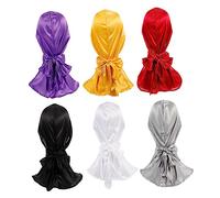 Homoyoyo 6pièces Bonnets Décoratifs Lot pour Soins Capillaires Bonnets de Nuit et Turban Pirate Chapeau Chimio Headwrap Longue Queue