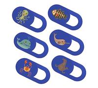 Homoyoyo 6pièces Cache Webcam Glissant avec Motif Animaux Marins pour Ordinateur Portable Et Téléphone Vie Privée Adhésif De