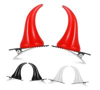 Homoyoyo 6pièces Cornes De Démon Barrettes Cheveux Halloween Décoratives Lot De Pinces Cosplay Accessoires Pour Cheveux Fête Femme
