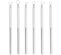 Homoyoyo 6pièces Set Outils Sculpture Argile Aluminium pour Modelage et Gravure Poterie Accessoires Pâte à Modeler pour Artisans et Débutants Variété de Formes pour Créations Flexibles