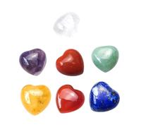 Homoyoyo 7 pièces de Cristal Forme Cœur de Thérapie Énergétique Durables Décorations Apaisantes pour Relaxation et Yoga