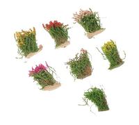 Homoyoyo 7 pièces Miniature Artificial Grass Tufts and Flower Clusters for DIY Micro Landscape Table Model Decoration Realistic Dollhouse Scenery Props with Vibrant Colors
