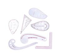 Homoyoyo 7 pièces Règle de Couture Multifonction Acrylique Blanche Outil de Mesure et Flexible pour Patchwork Traçage Dessin Couture et Création DIY à Domicile