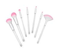 Homoyoyo 7 Pièces Set de Pinceaux de Maquillage Transparent Cristal avec Manche Vide Outils Diy pour Maquillage et Sable Cosmétique Tube Vide Manche Transparent Bouche Argentée Base Blanche