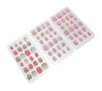 Homoyoyo 72 Pièces Faux Ongles pour Filles Coffret Manucure Pressés Full Cover Abs et Ongles Artificiels Cartoon Licorne pour Garçon Fille