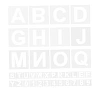 Homoyoyo 72 Pièces Pochoirs Peinture Lettres Chiffres Réutilisables Plastique Précision Alignement pour Bricolage Décoration Art