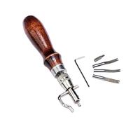 Homoyoyo 7pièces Rainureuse De Couture Et Chanfreineuse Acier Pour Cuir Kit Outils De Travail Du Cuir Poignée Bois Robuste Multifonction Pour Maroquinerie Artisanale Pour Ceinture Et Paquet