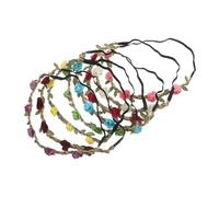 Homoyoyo 8 Pièces Bandeaux Fleur Boho Élastiques pour Femmes et Filles Couronnes de Fleurs Ajustables pour Mariage Fête Accessoires de Cheveux DIY